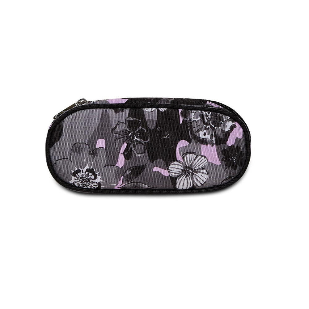 Astuccio Portapenne Seven Round Freethink Grigio Lilla Fiori - immagine 2