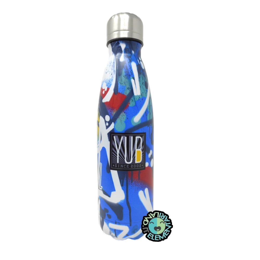 Featured image for “Borraccia YUB Termica 500 ml GRAFFITI Blu Bianco”