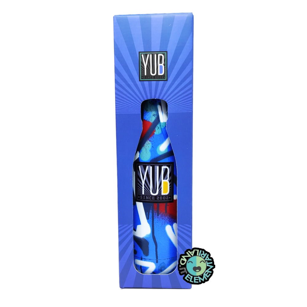 Borraccia YUB Termica 500 ml GRAFFITI Blu Bianco - immagine 3