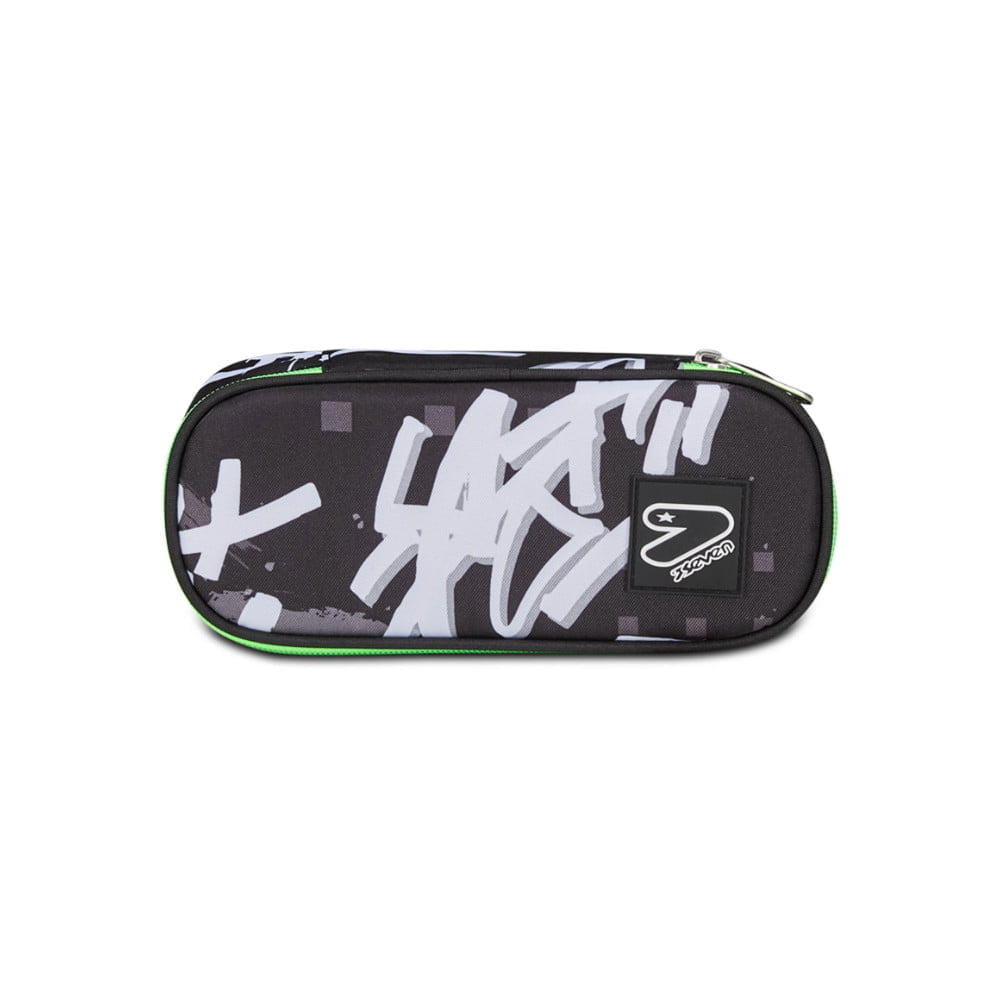Astuccio Bustina Seven Portapenne Round DROP OVER Graffiti Verde - immagine 3