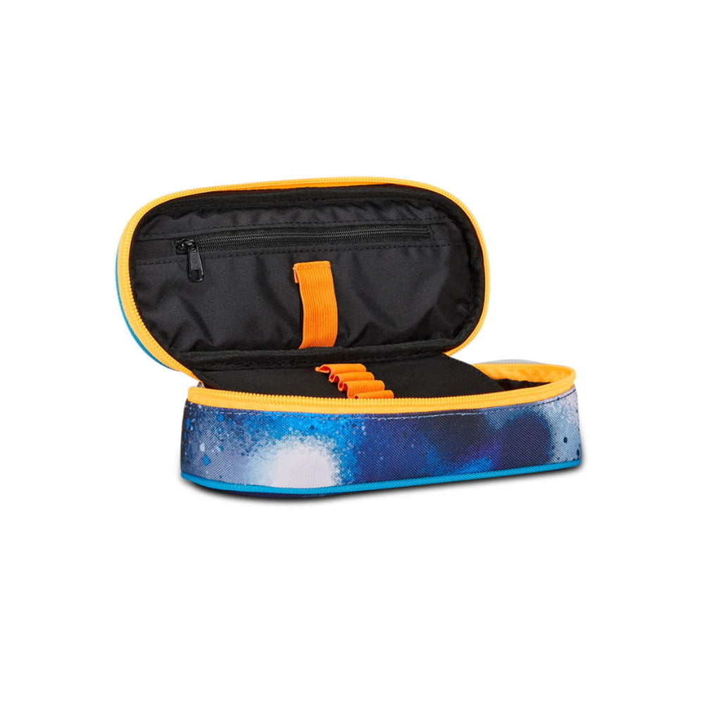 Astuccio Bustina Seven Portapenne Round RETROCOLOR Blu Arancio - immagine 2