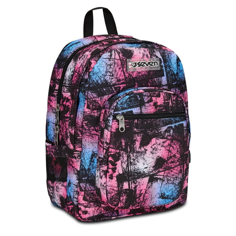 Zaino SEVEN Freethink Fantasia Astratta Nero Rosa - immagine 3