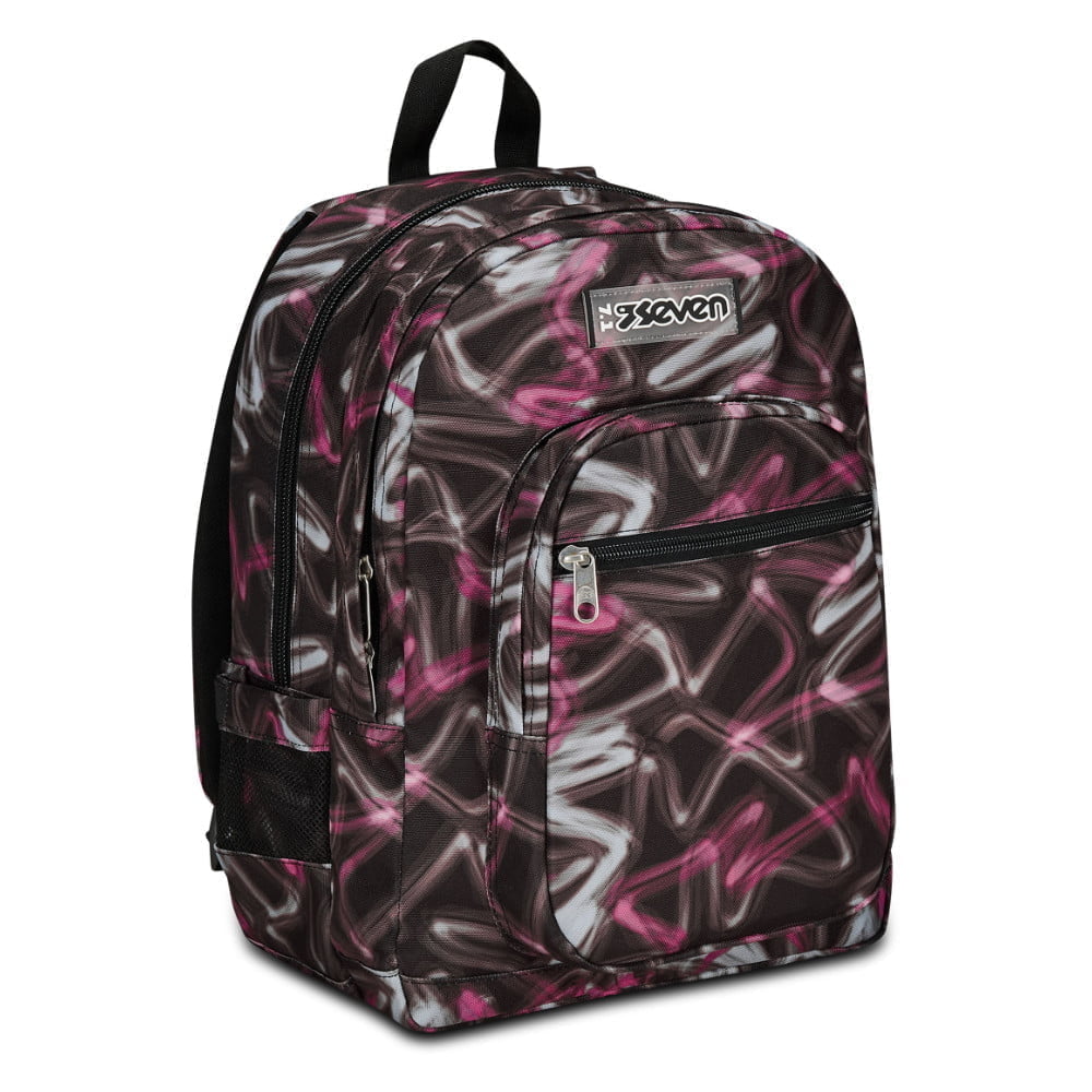 Zaino SEVEN Freethink Fantasia Righe Nero Bianco Rosa - immagine 3