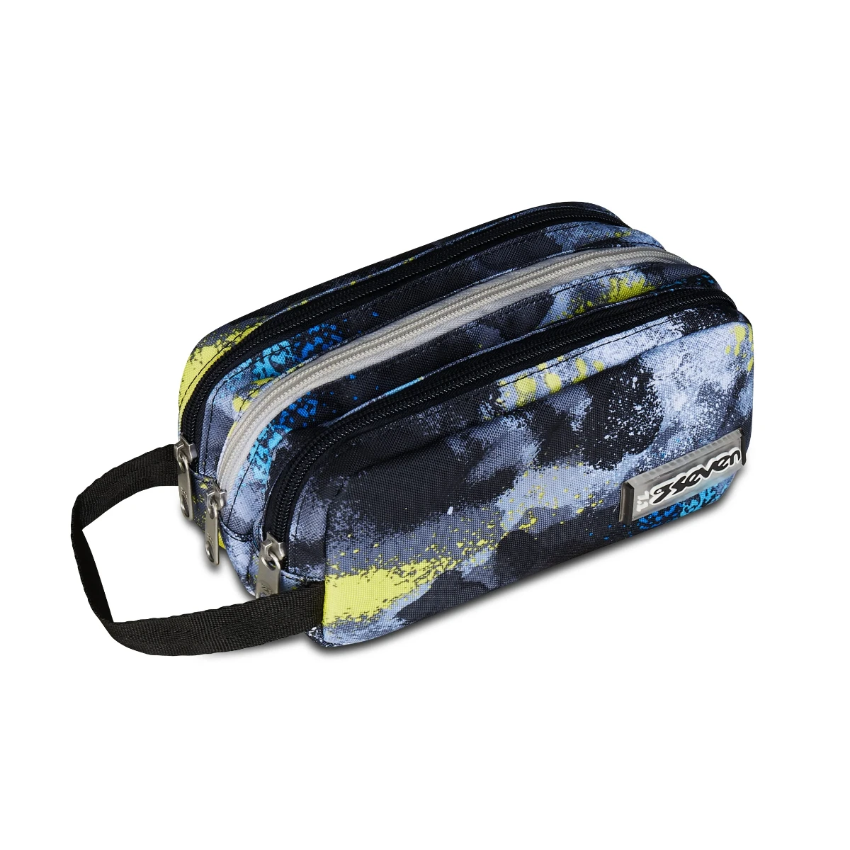 Astuccio Bustina SEVEN Portapenne 3 Scomparti - Lime Punch - immagine 2
