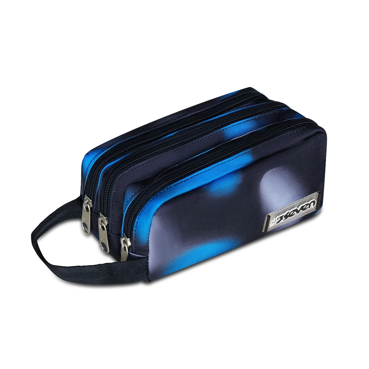 Astuccio Bustina SEVEN Portapenne 3 Scomparti - Royal Blue - immagine 2