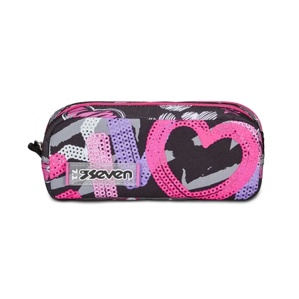 Astuccio Bustina SEVEN Portapenne DOPPIO - DRAFT HEART - Cuori - immagine 3