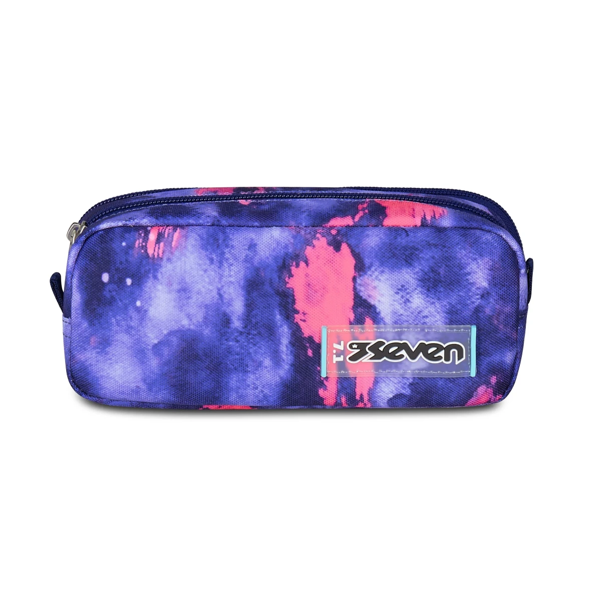 Astuccio Bustina SEVEN Portapenne DOPPIO - SHADY DYE GIRL - Macchie Viola Rosa - immagine 3